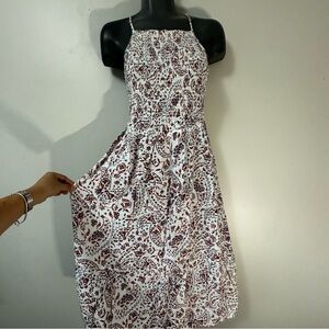 Signature White and Brown Patterned Women's Dress